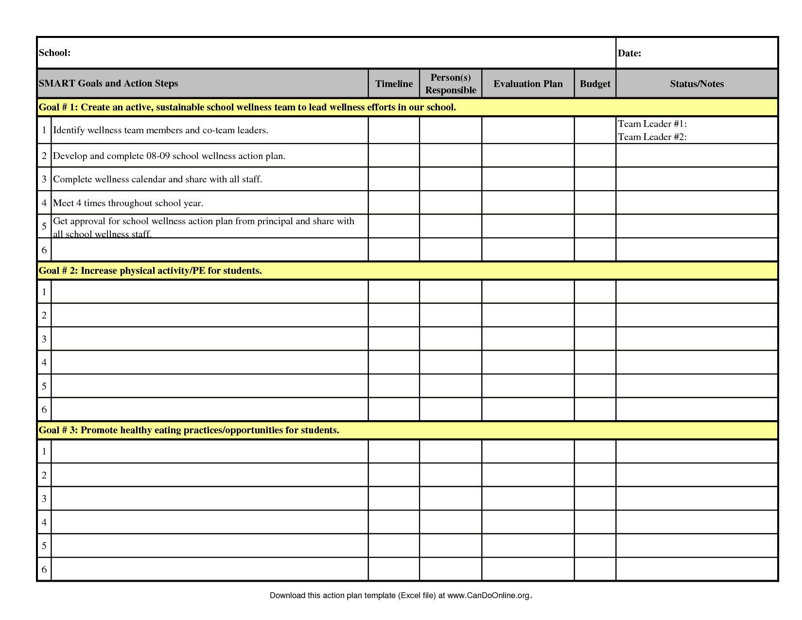 Data Sheet Excel Template
