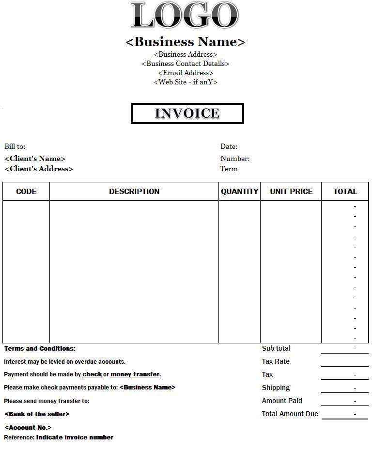 Free Invoice Templates