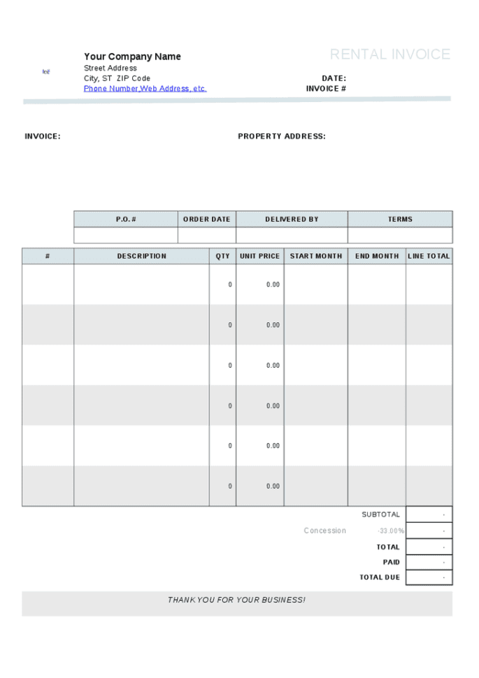 landscaping invoice template excel