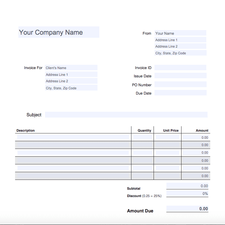 free invoice templates for mac