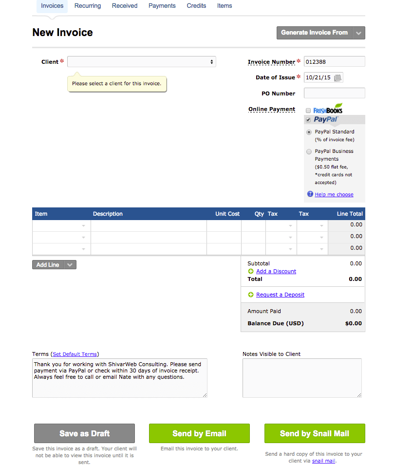 quickbooks tutorial invoice
