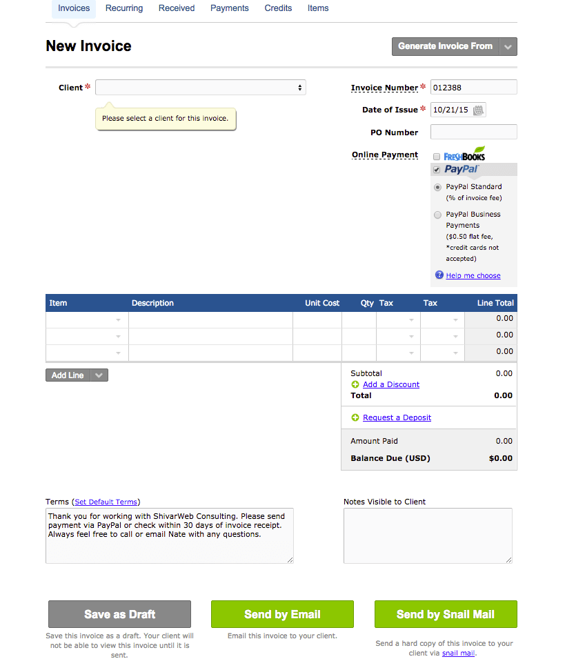 professional quickbooks invoice templates