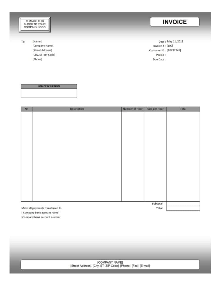 invoice template for google docs