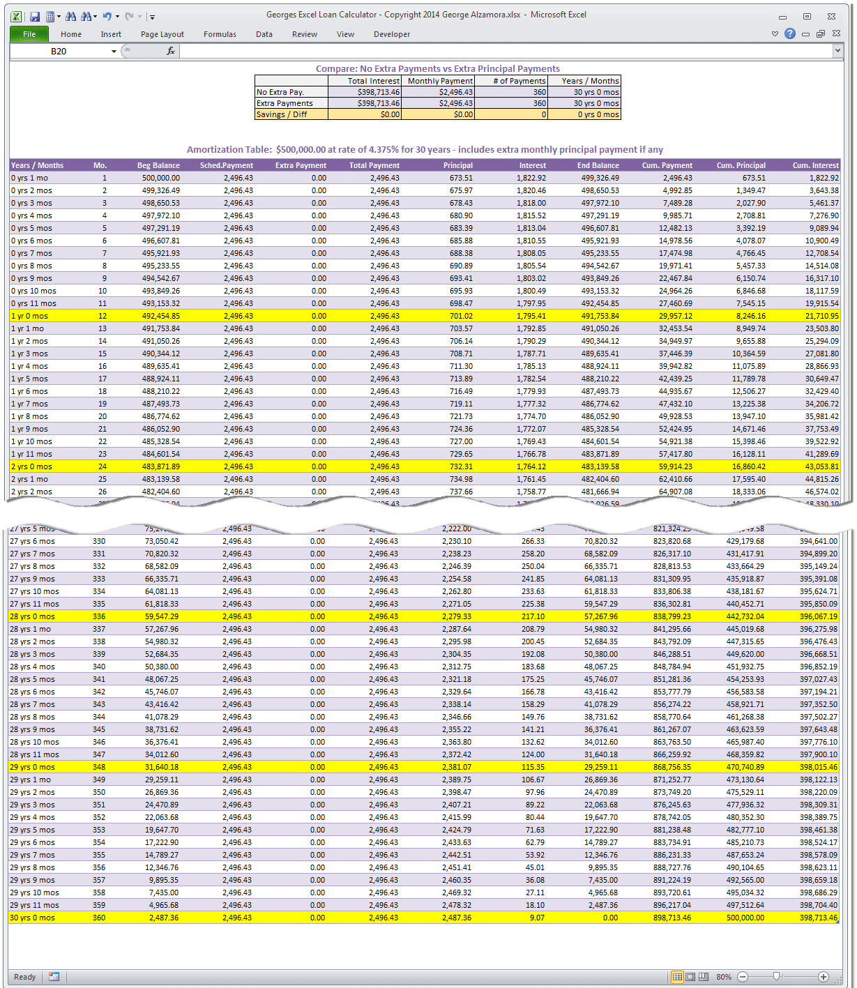 Home Mortgage Calculator Excel