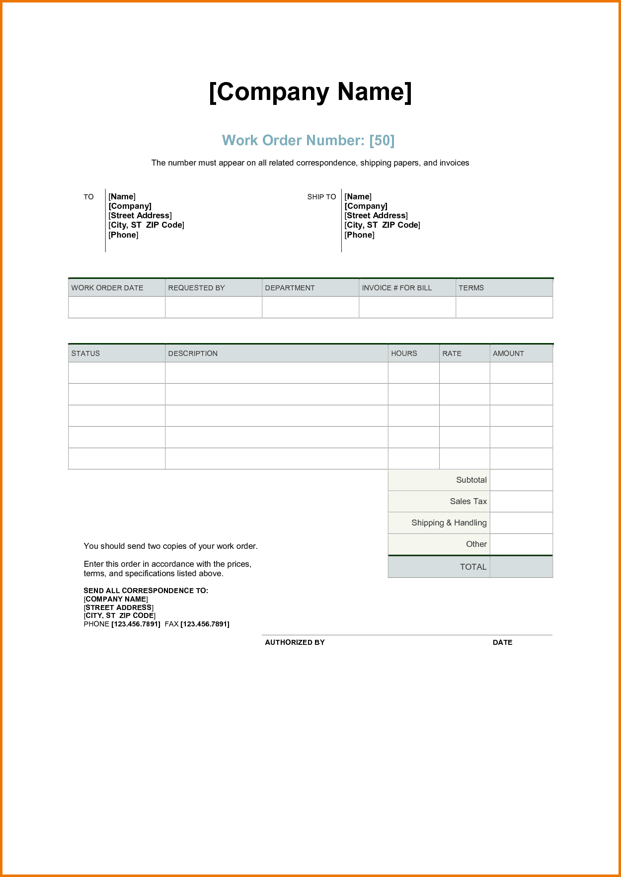 Hourly Invoice Template Excel