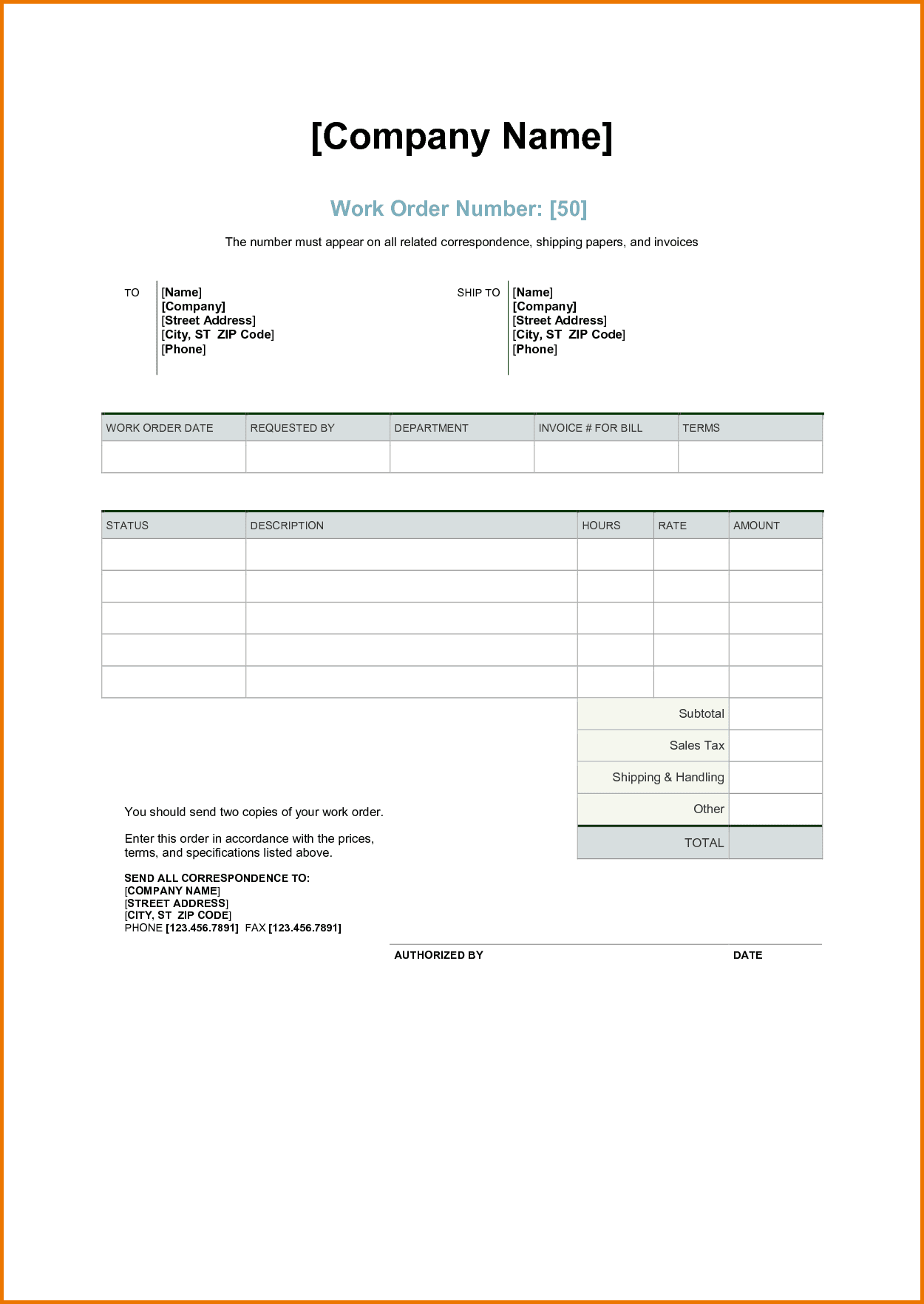 simple invoice template hourly