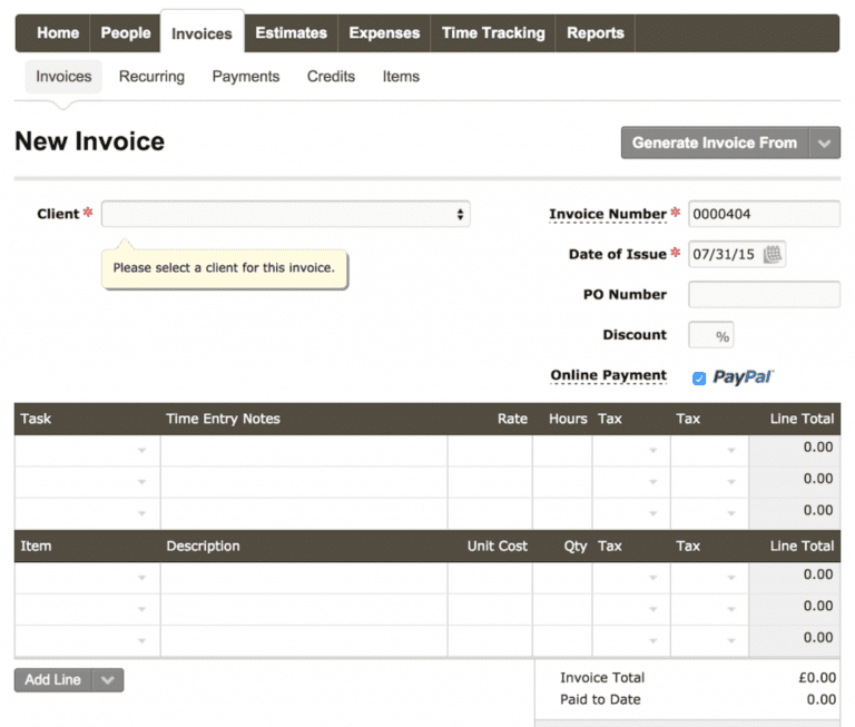 create paypal invoice