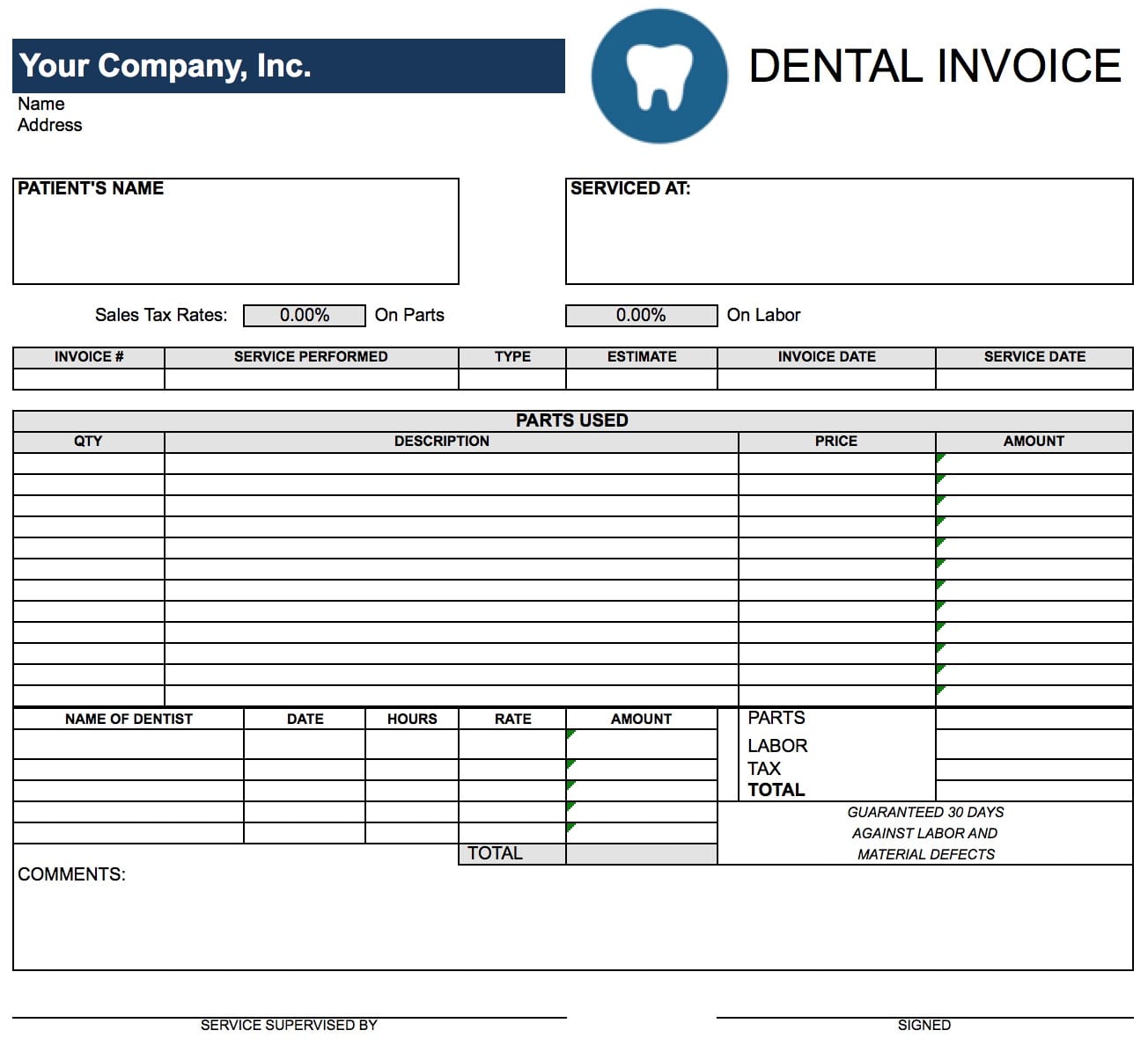 Invoice Excel Template Mac