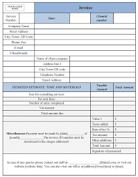 Invoice Format For Consultancy