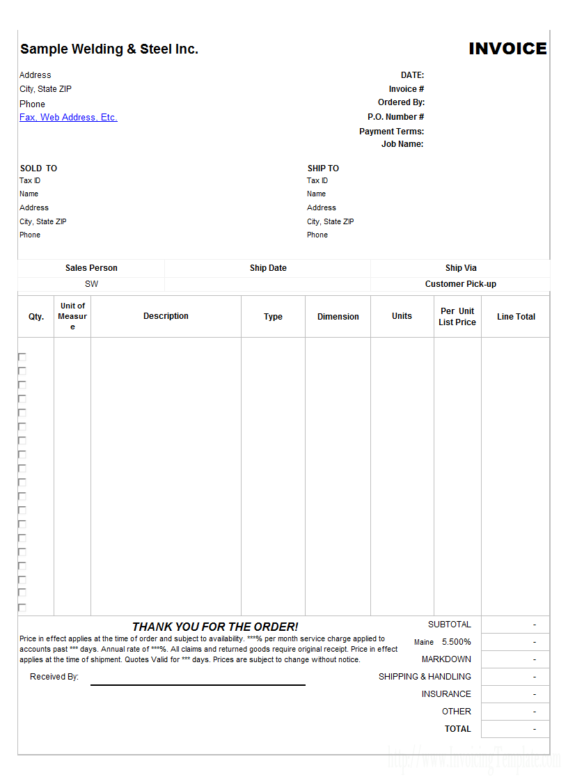 Invoice Te