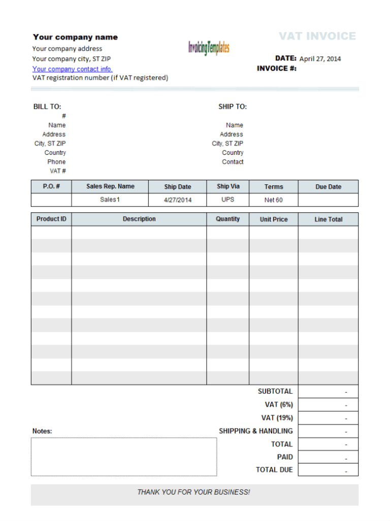 invoice template for openoffice calc