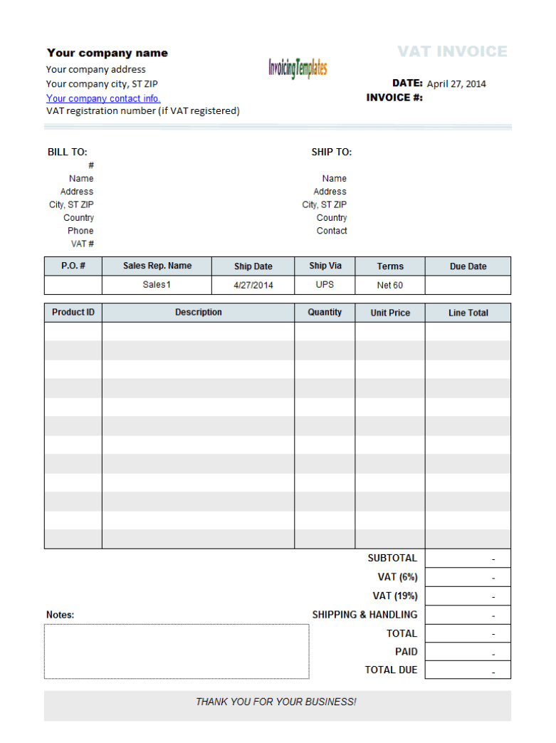 Invoice Template Google Docs