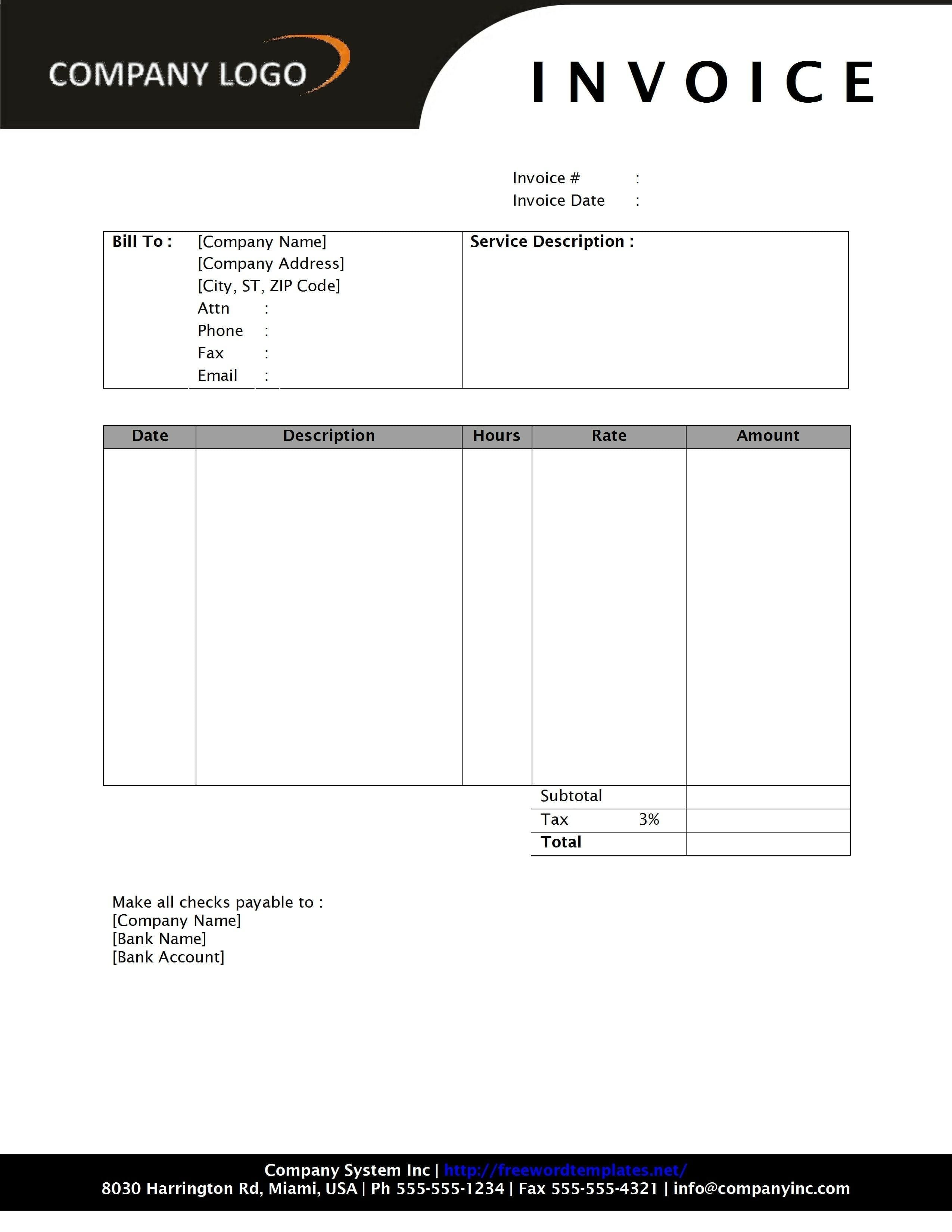 professional invoices templates word