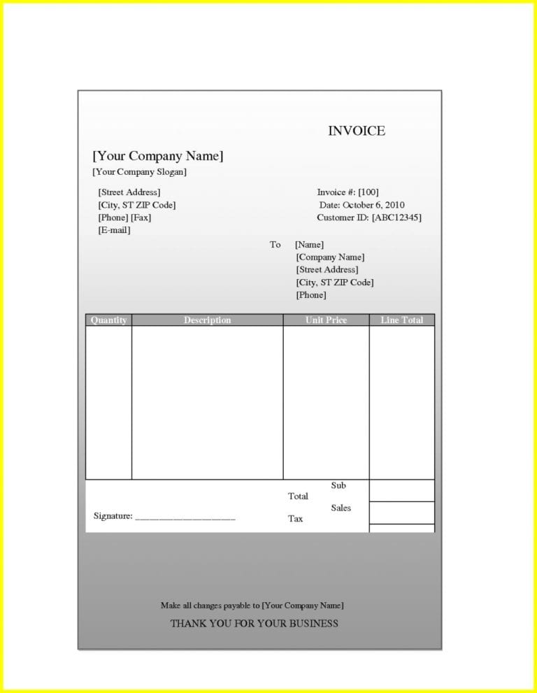 quickbooks invoice template