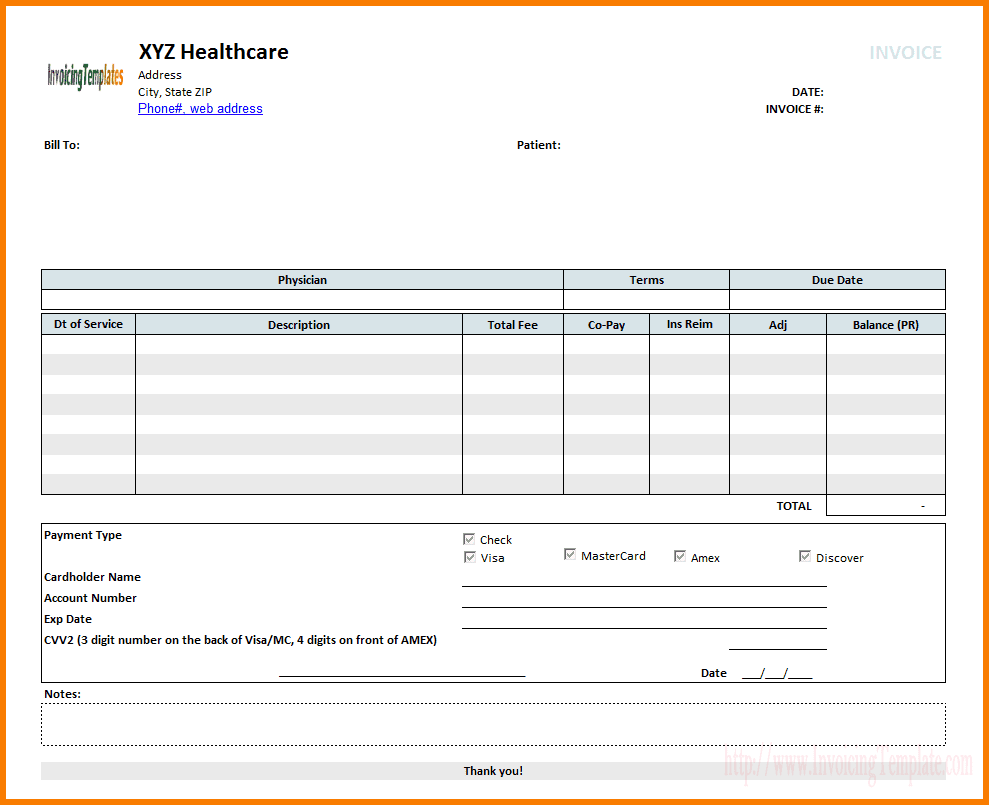 Medical Bill Format For Reimbursement