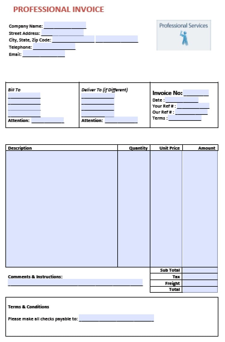 how to create an invoice in microsoft word