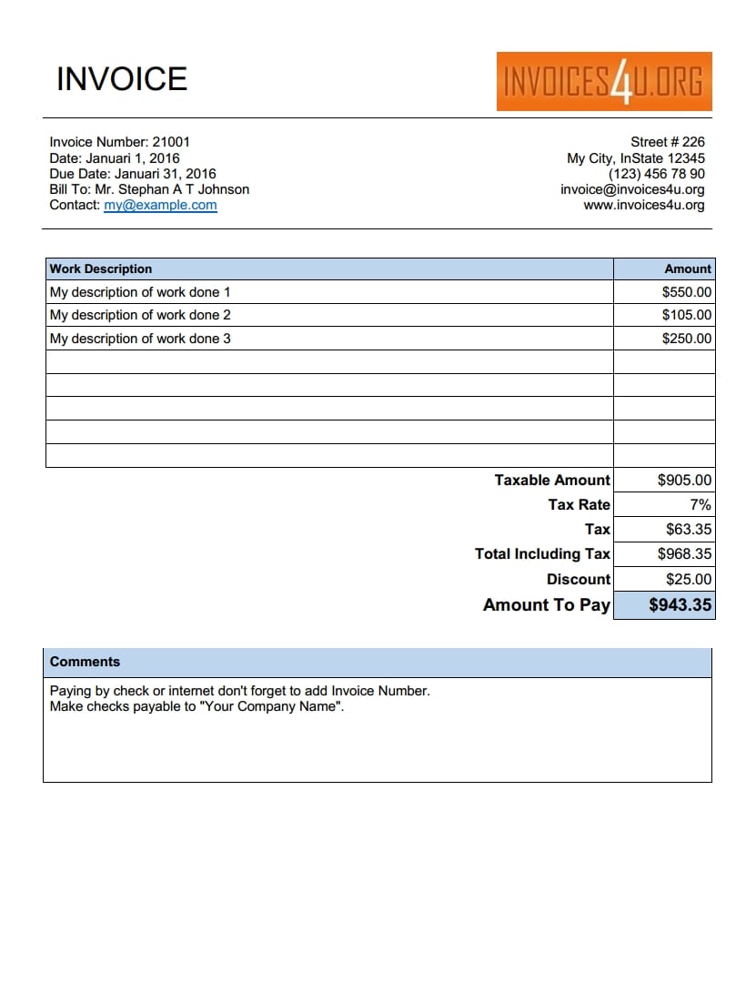 neooffice invoice template