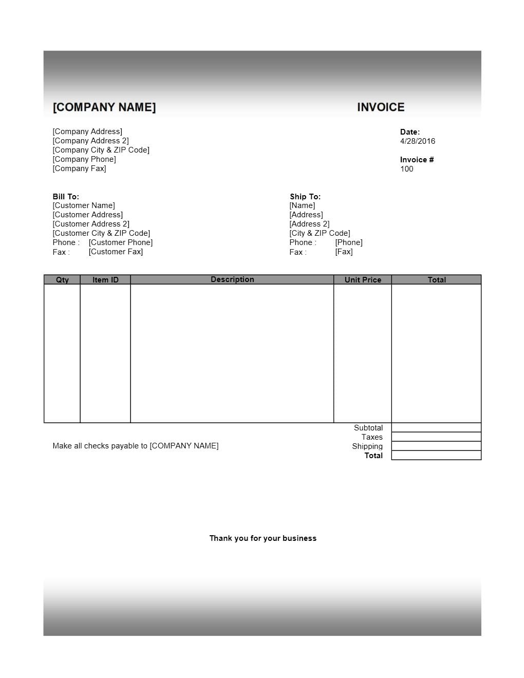 Open Office Invoice Templates Free