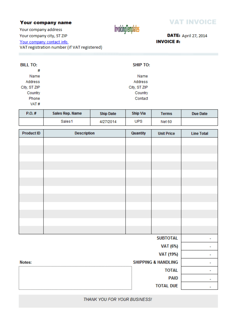 officetime invoice template