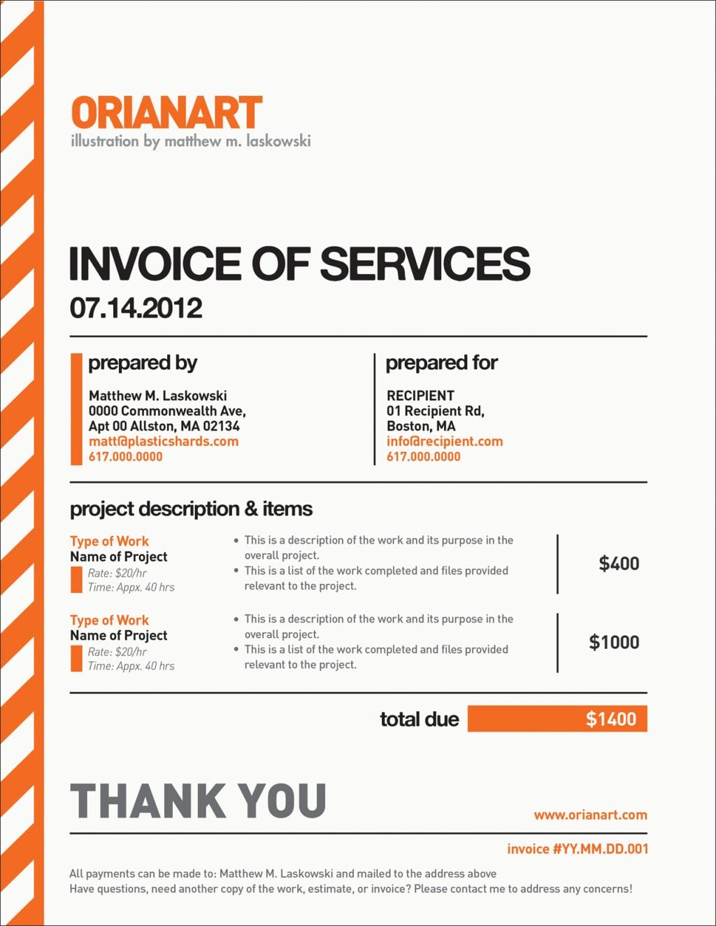 commercial photography invoice template