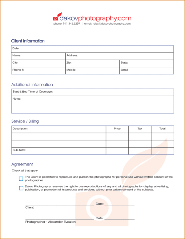 photography invoice template psd —