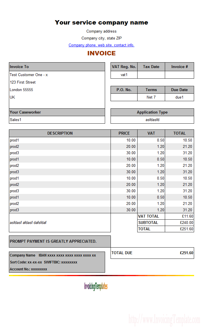corp professional invoice template