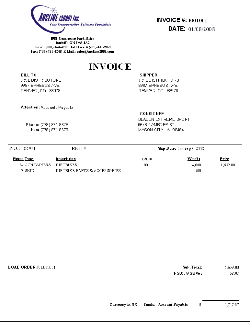 Quickbooks Invoice Template Excel — 9210