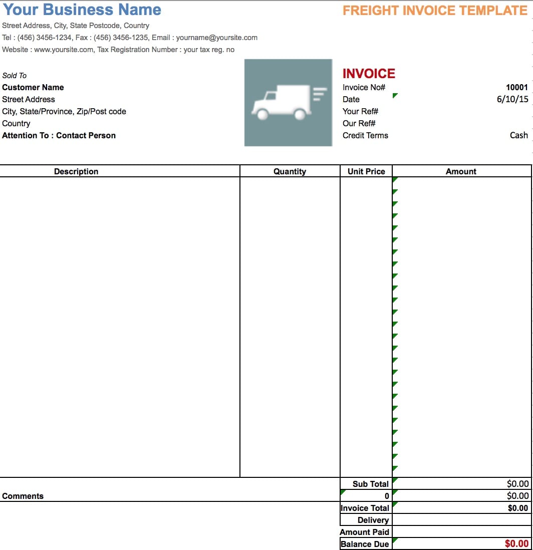 Trucking Company Invoice Template