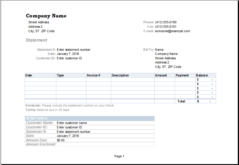 invoice examples in word