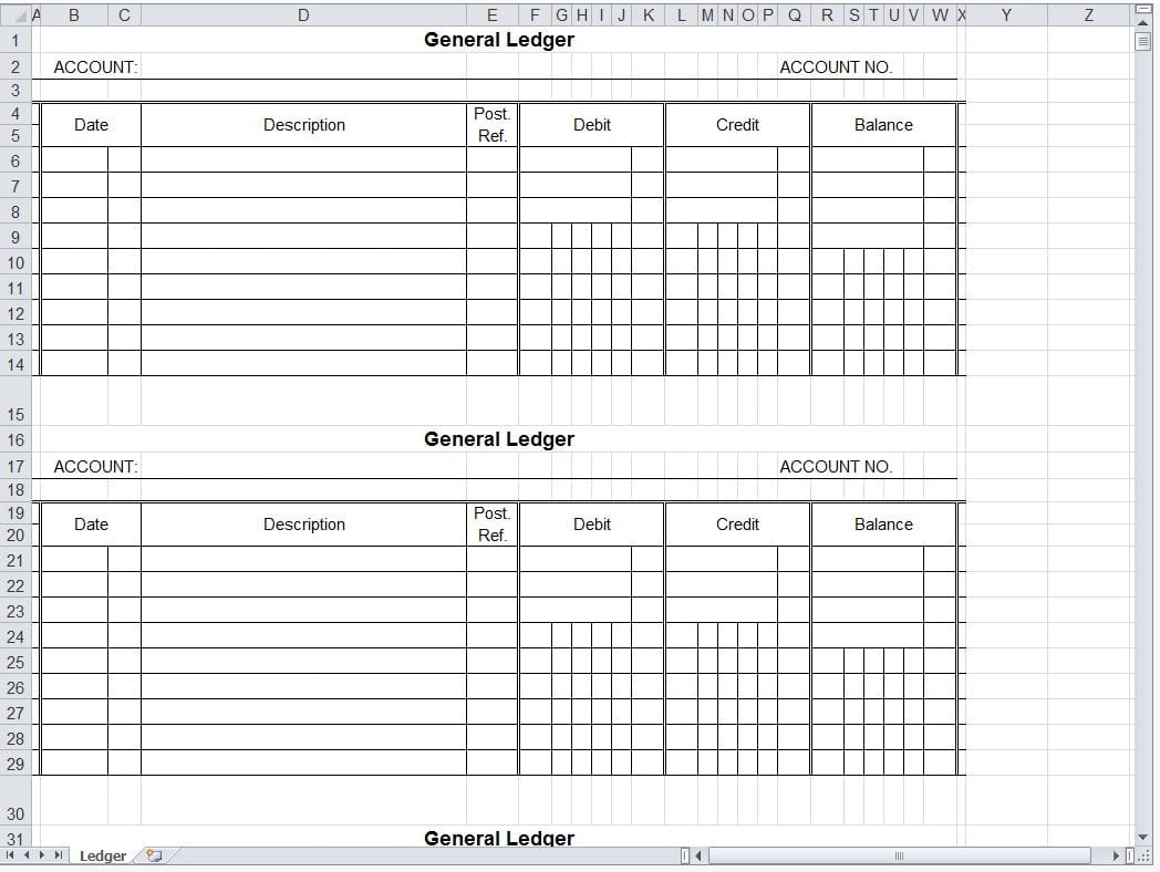 Simple Accounting Spreadsheet Template Free