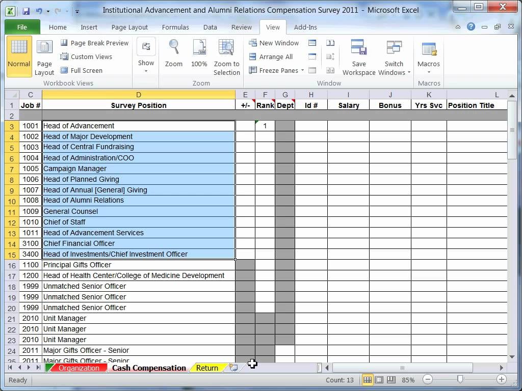 survey tracker spreadsheet online