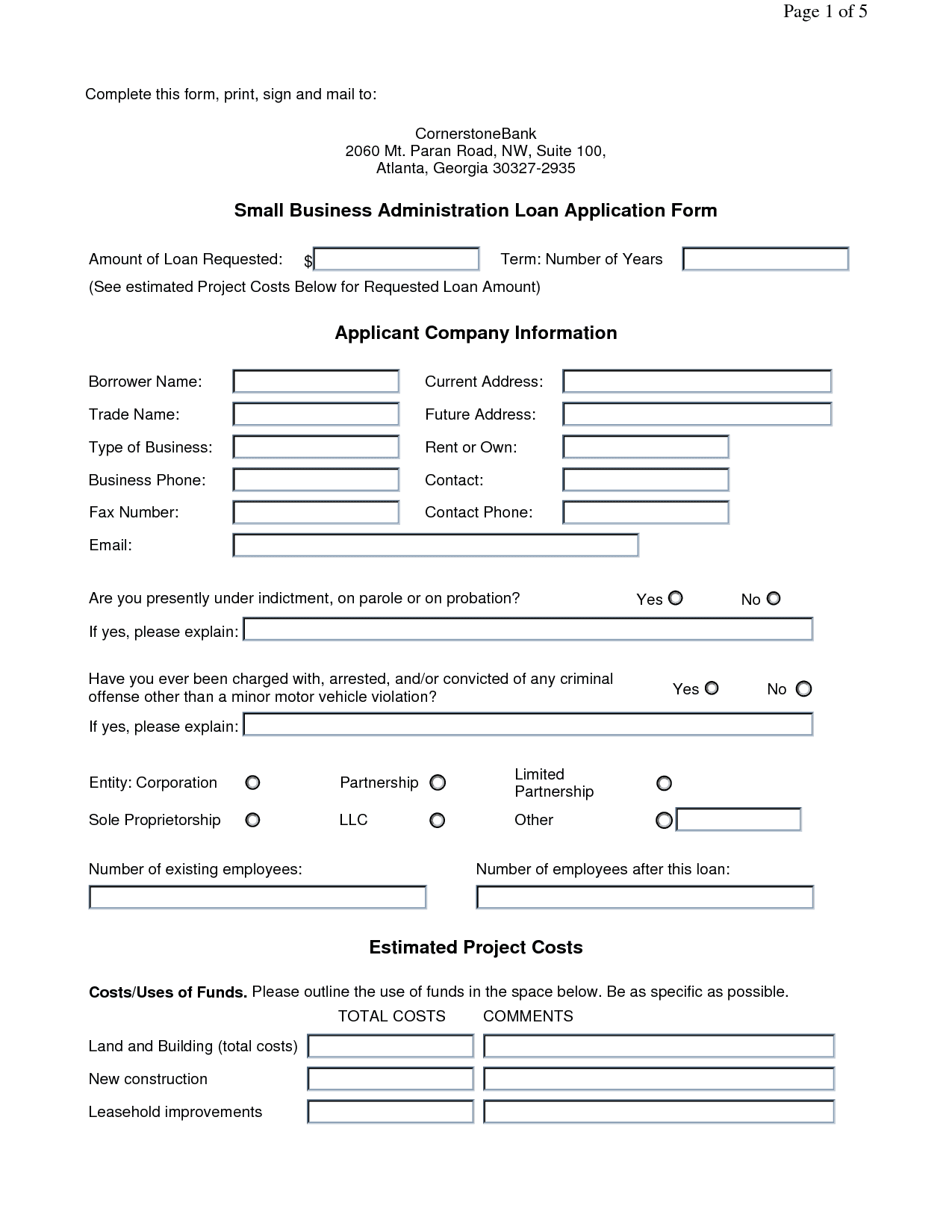 types of business form