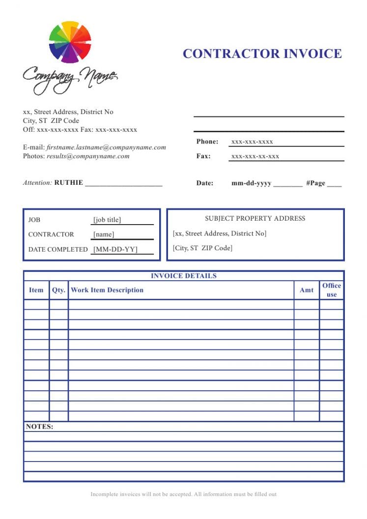 Invoice Template Open Office —