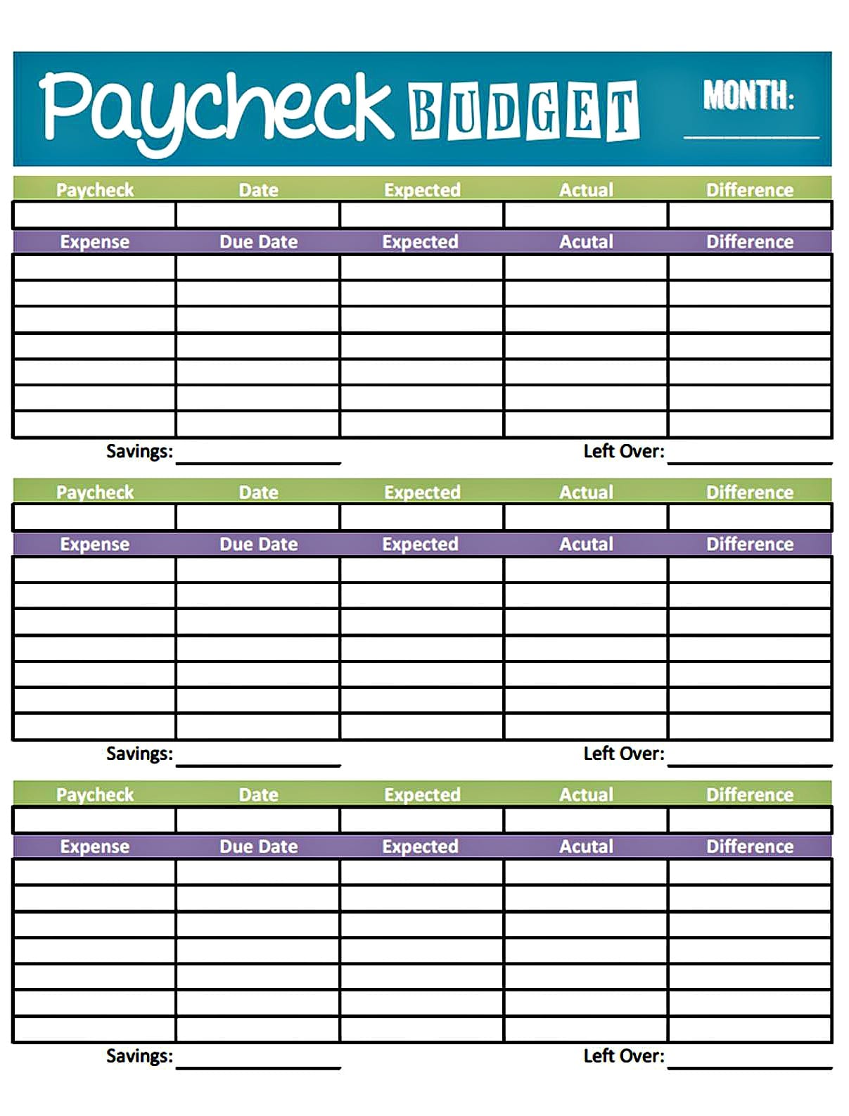 household budget printable simple monthly budget template