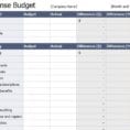 Spreadsheet For Monthly Expenses