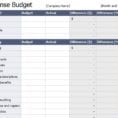 Spreadsheet for Monthly Expenses