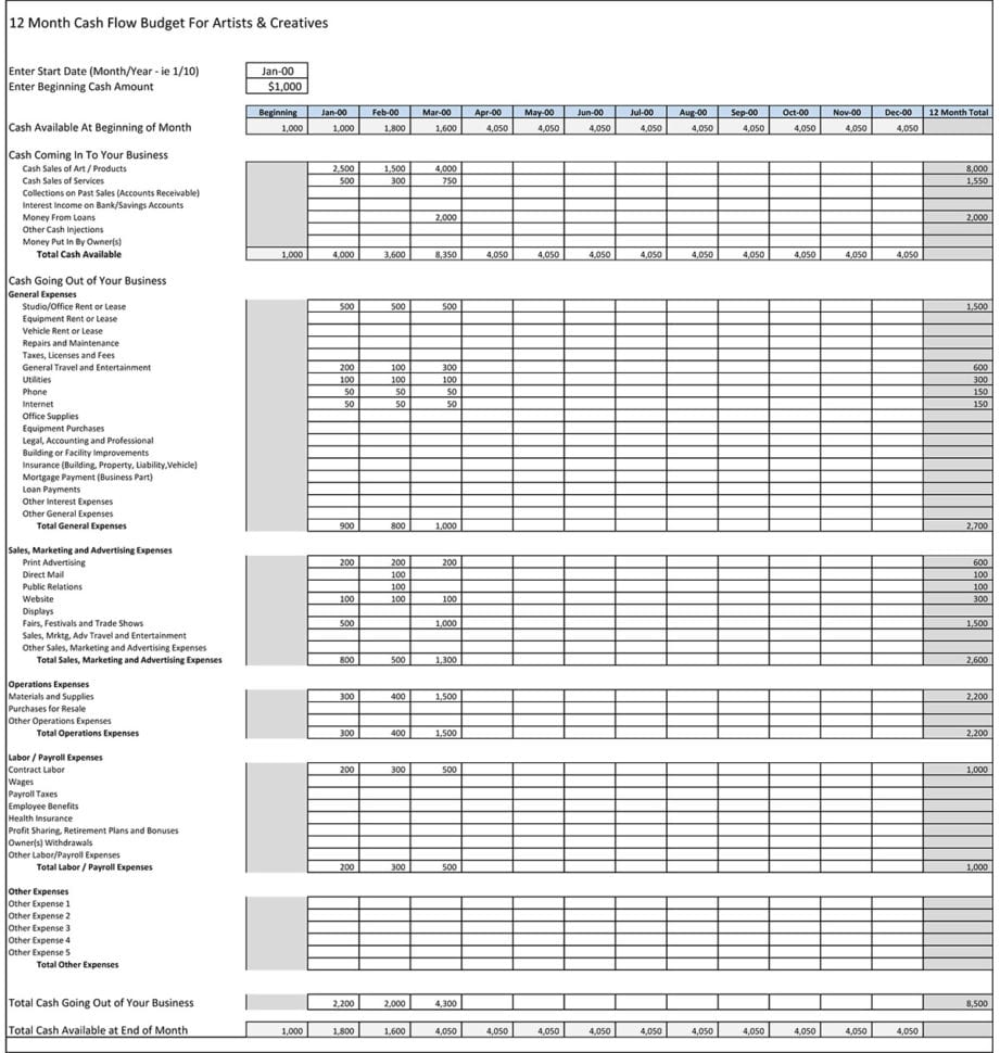 free business income and expense tracker excel