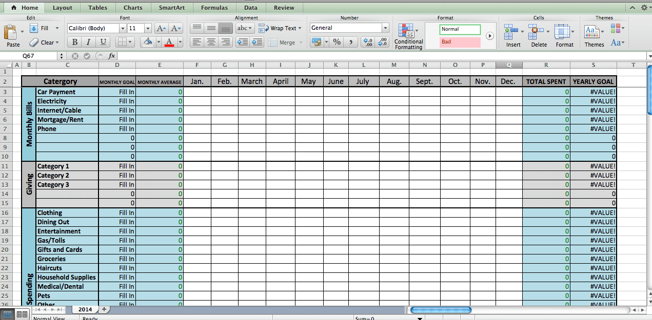 Excel Home Remodel Template