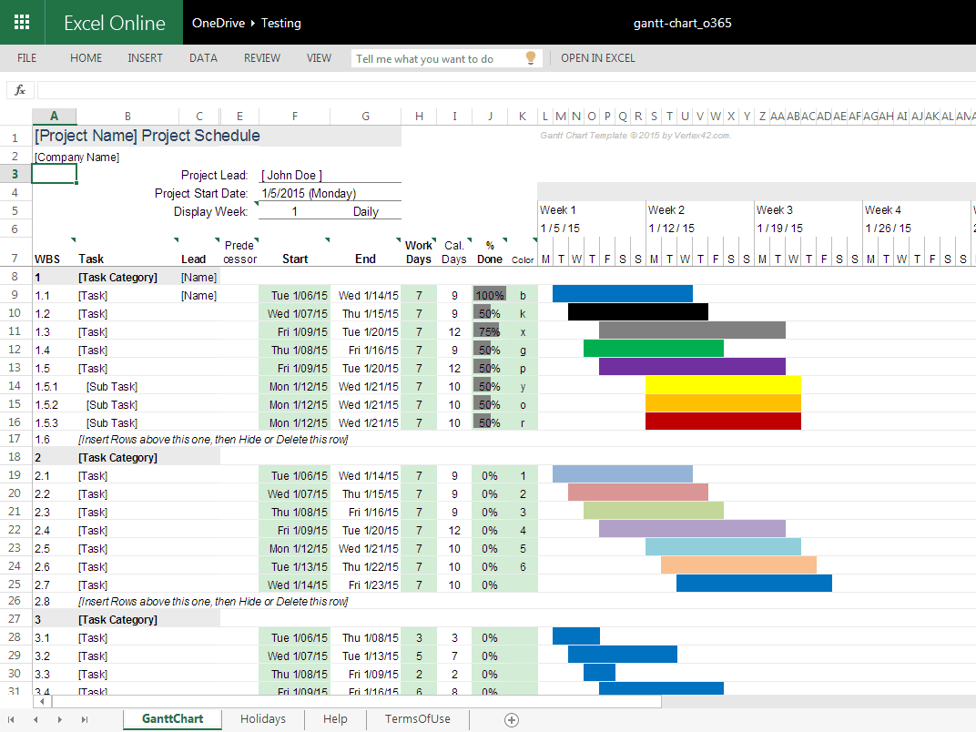 Gantt Chart In Excel 2007 Template