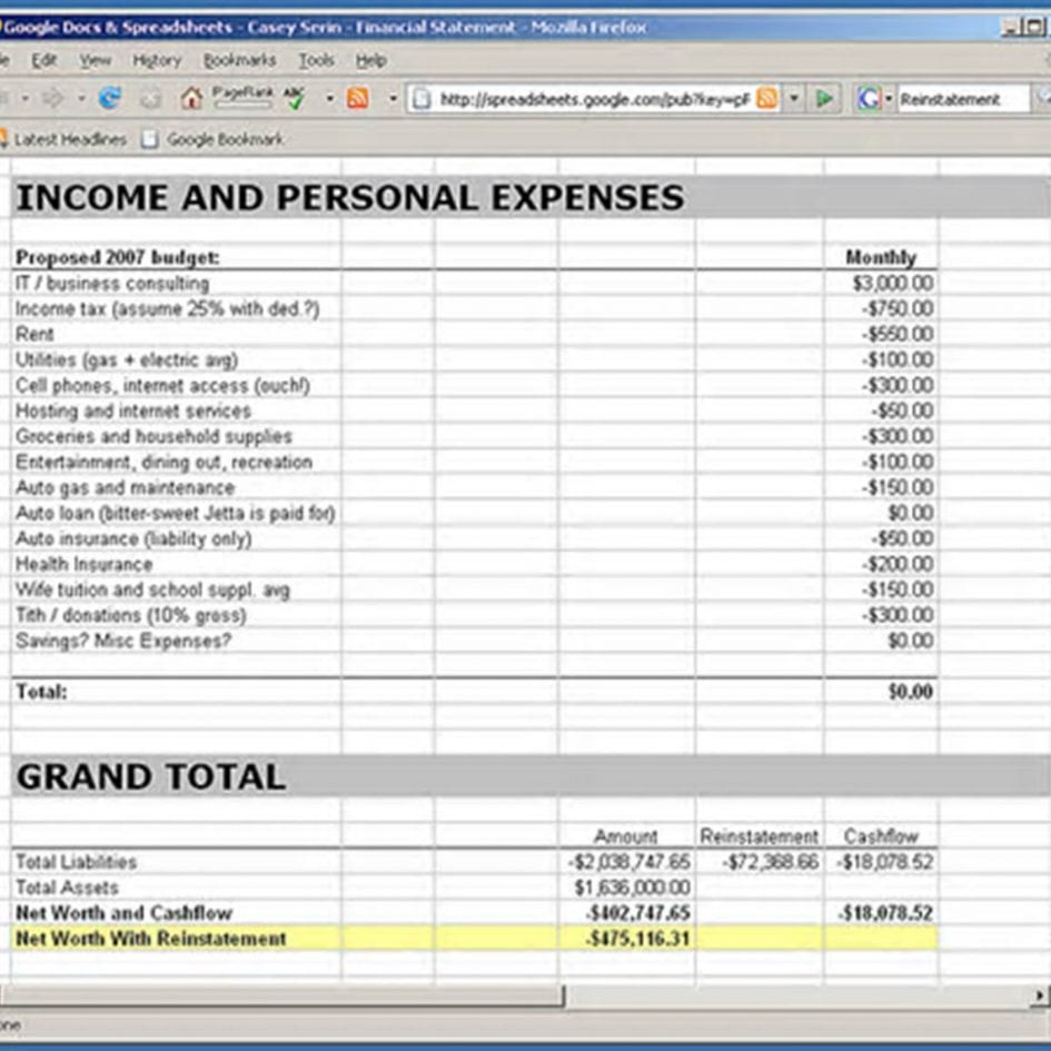 Income And Expenditure Template For Small Business
