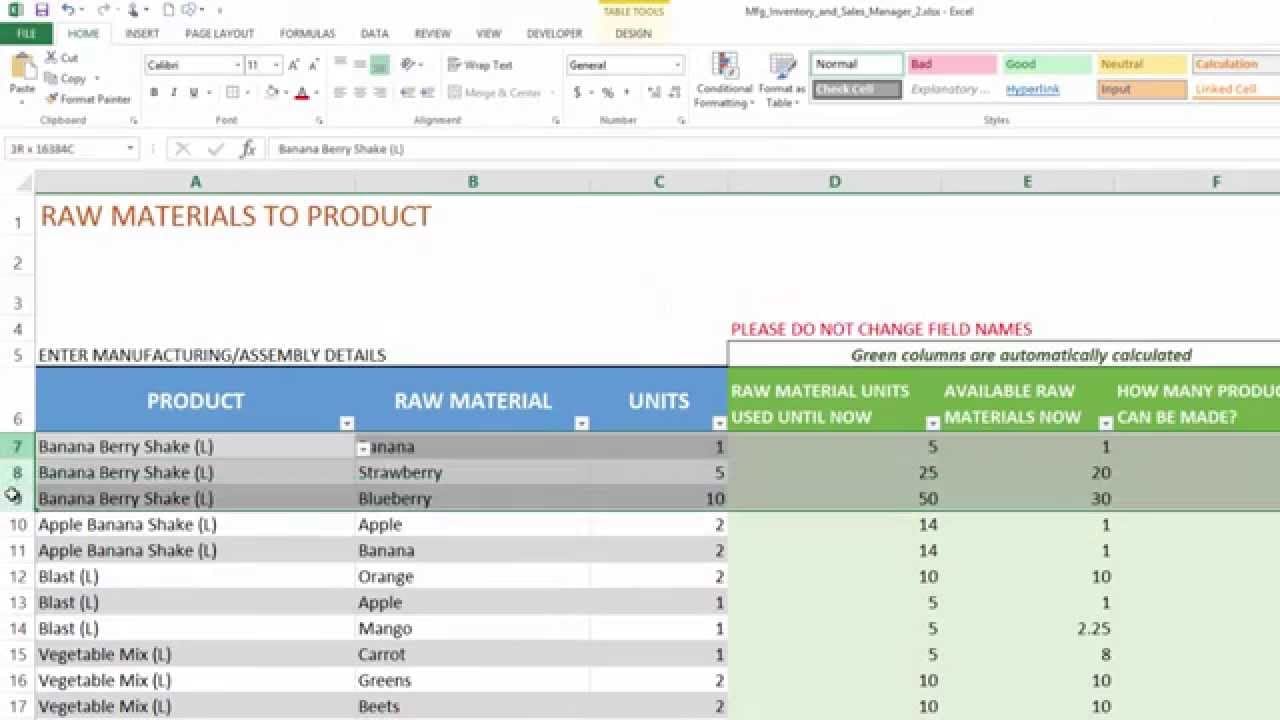 Small Business Inventory Spreadsheet Template 3